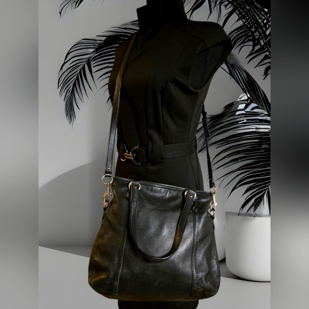 Coach Black Leather Crossbody Bag - Picture 2 of 9